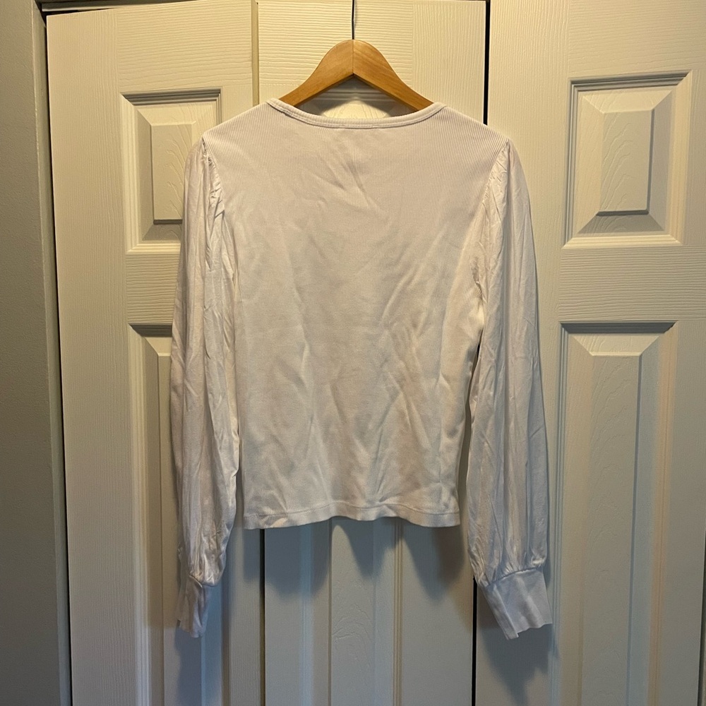 Madewell Ribbed Puff-Sleeve Top side M - Picture 5 of 7